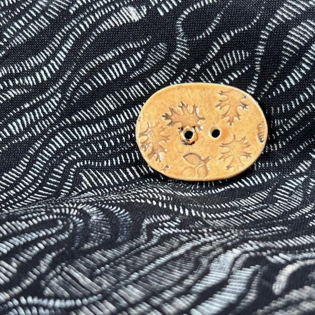 Fall Leaves and Acorns Patterned Oblong Ceramic Buttons
