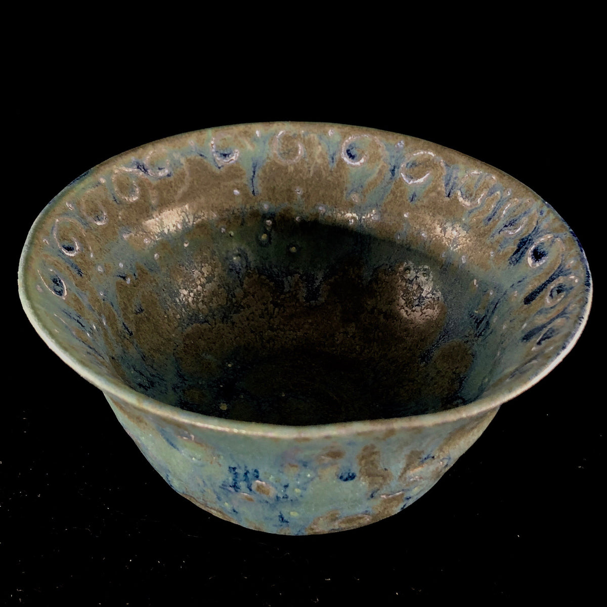 Blue Bowl/ Stoneware Trinket or Catchall Dish in Blue Stone Matte Glaze