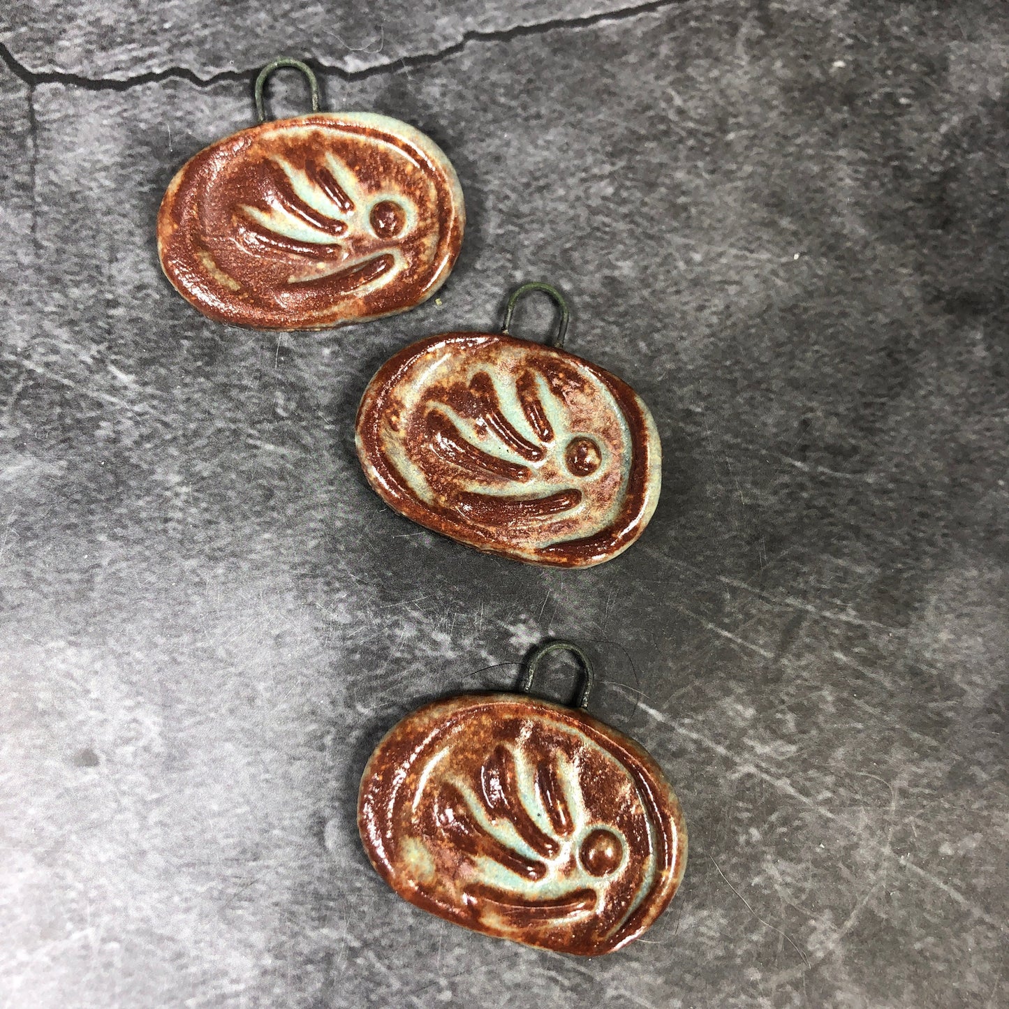 Rustic Stoneware Pendant for Necklace and/or Earrings