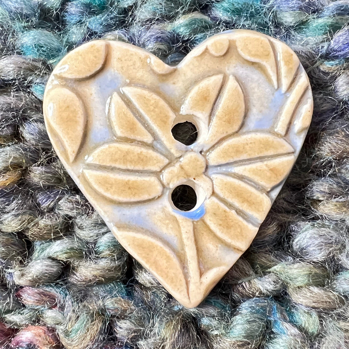 Light Yellow and Blue Floral Hearts