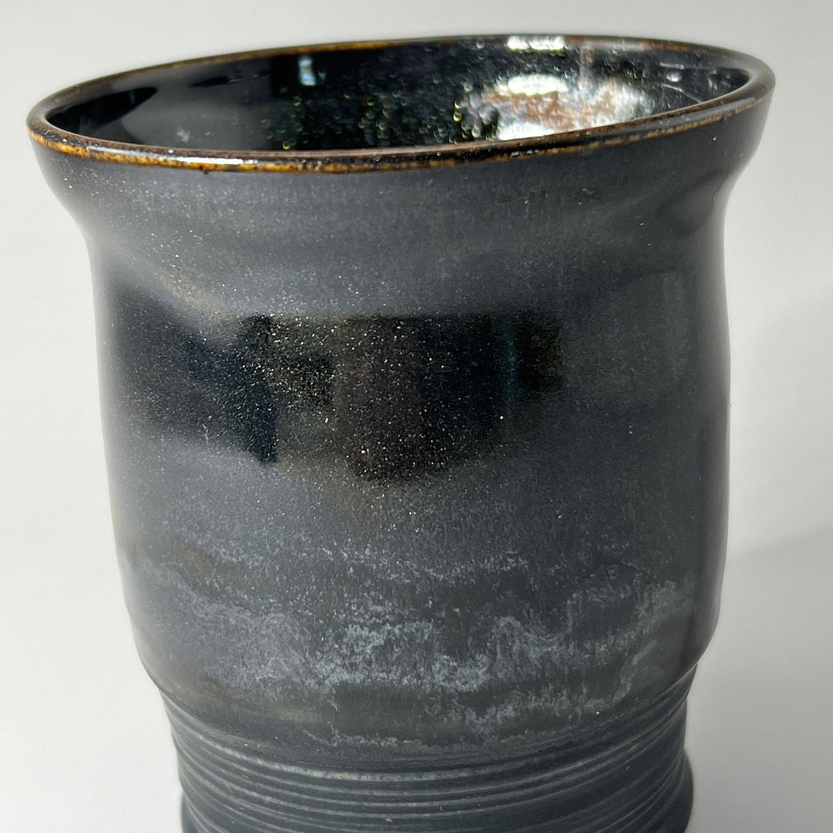 Black Aventurine and Black Matte Small Yunomi/Tumbler