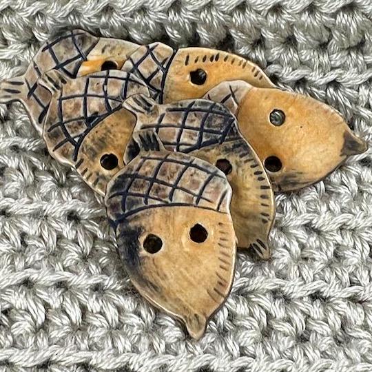 Ceramic Acorn Shaped Button