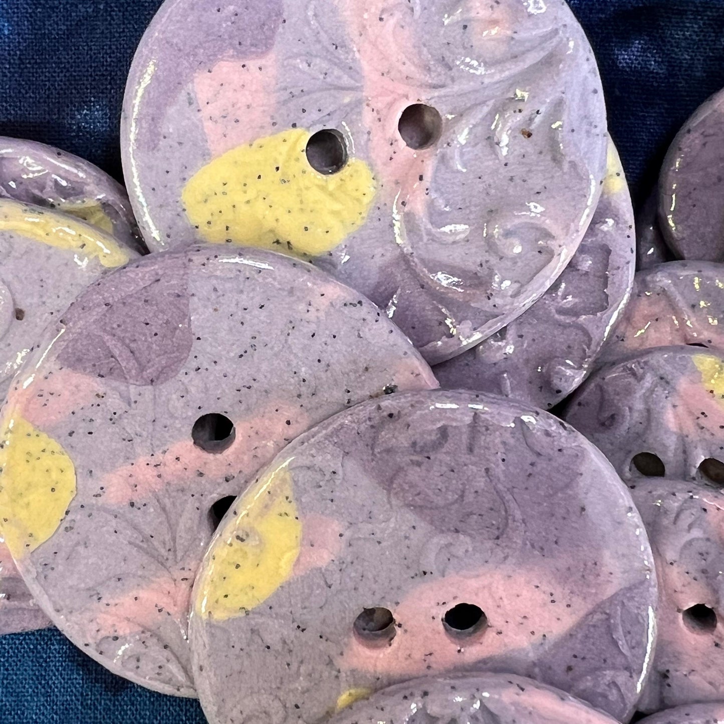 Porcelain Pastel Filigree Patterned Buttons