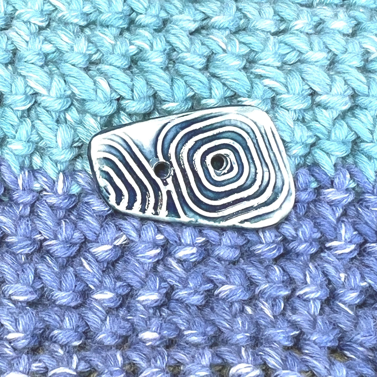 Graphic Blue and White Ceramic Buttons