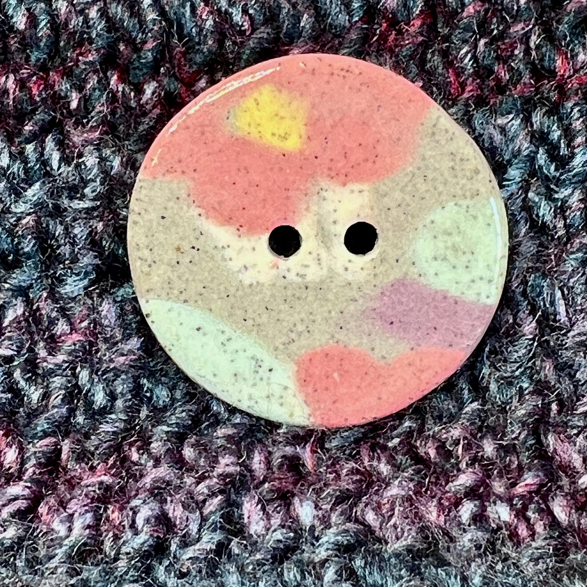 Speckled Porcelain Spring Blossom Patterned Buttons