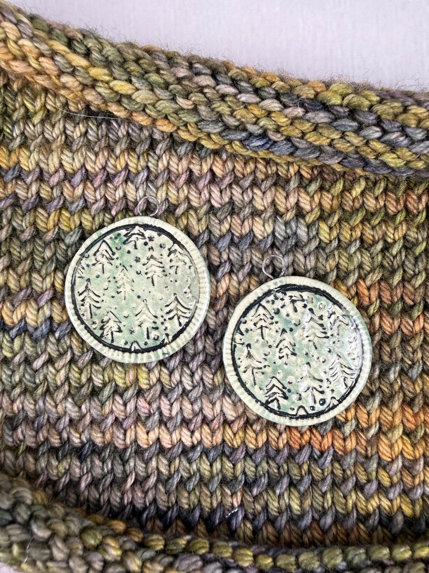 Rustic Winter Pine Trees Jewelry Component/Charm
