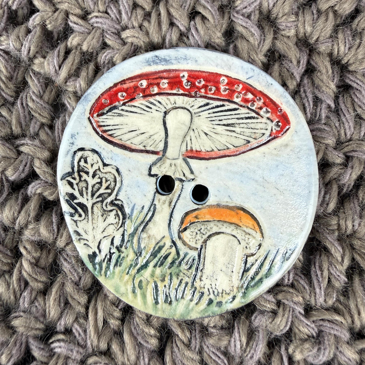 Fall Scenes Large Round Ceramic Button