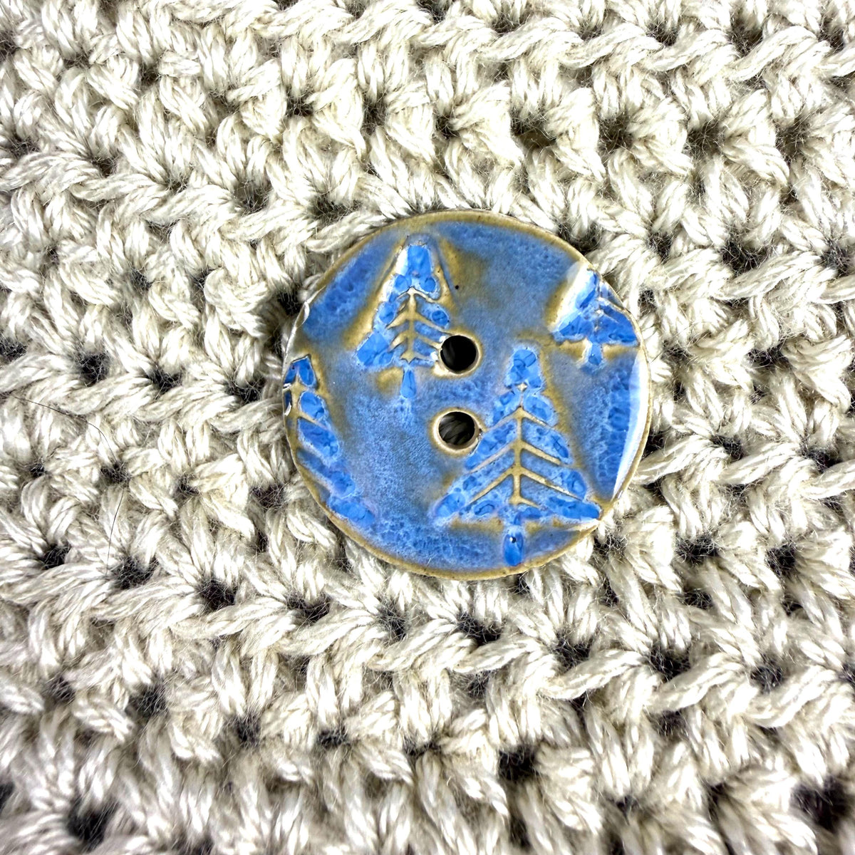 Evergreens in Blue Round Button