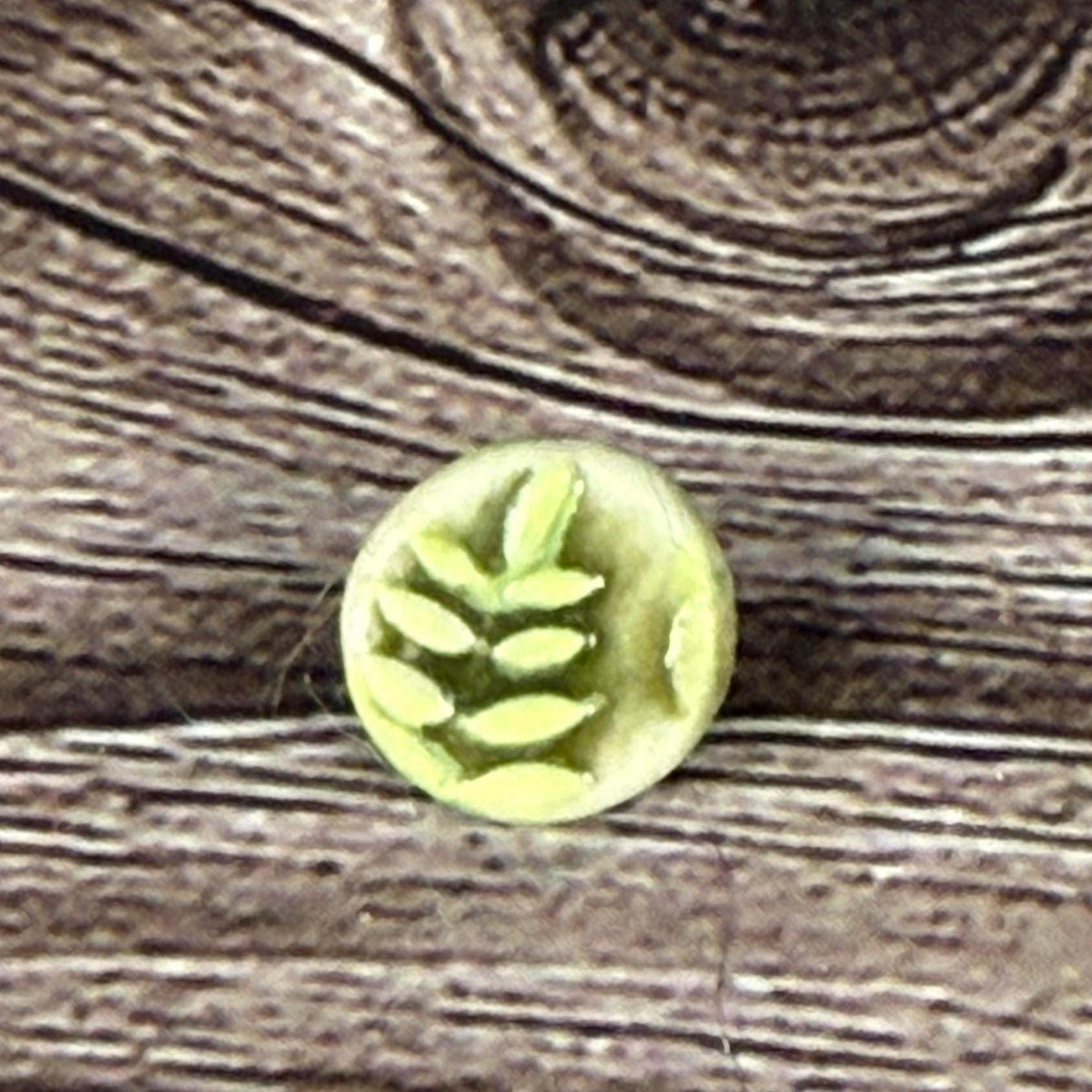 Decorative Tiny Green Fern Ceramic Buttons