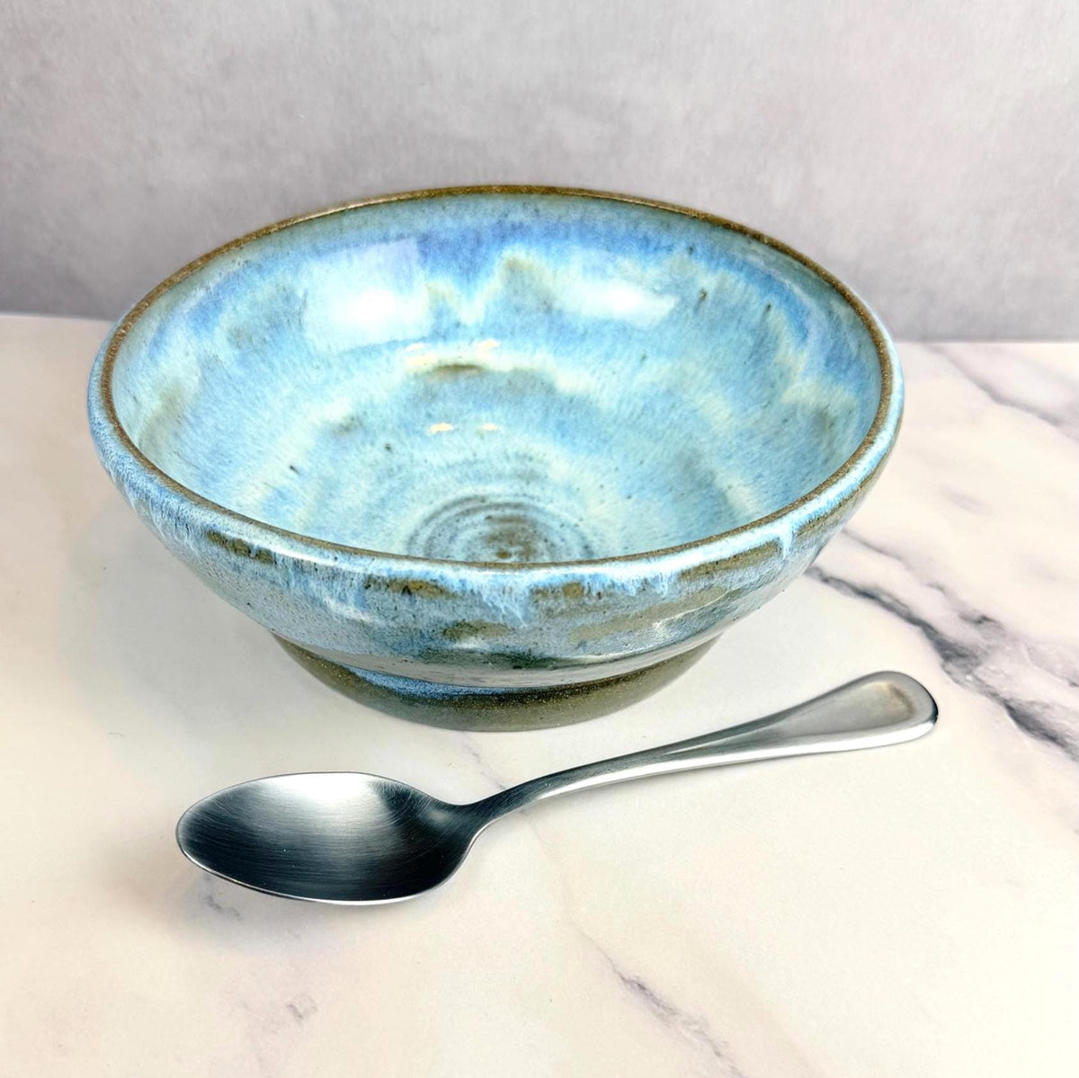 Blue and White Stoneware Serving Bowl/Noodle Bowl