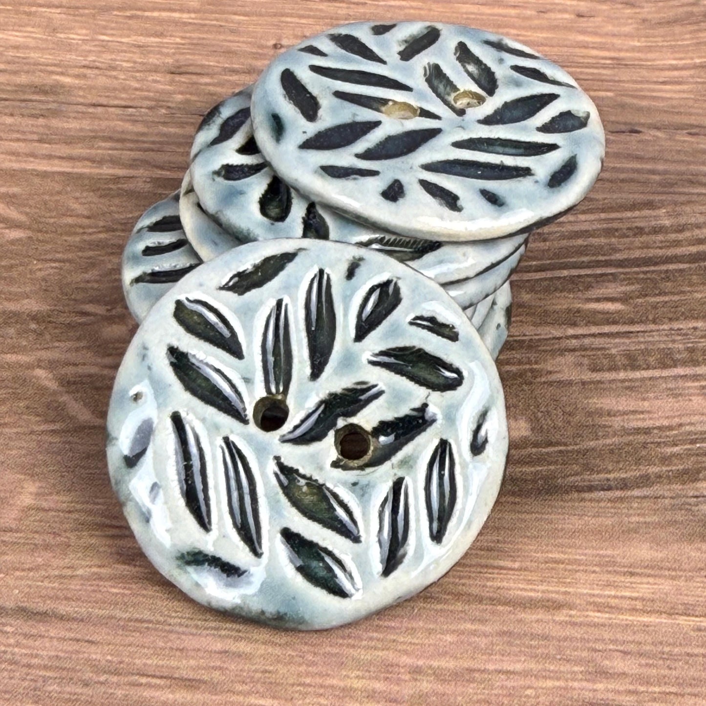 Medium Light Sage with Dark Sage Leaf Pattern