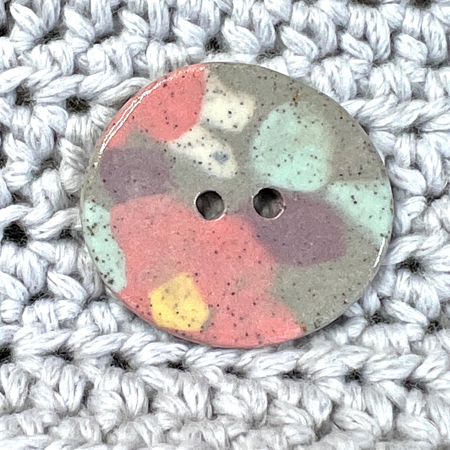 Speckled Porcelain Spring Blossom Patterned Buttons