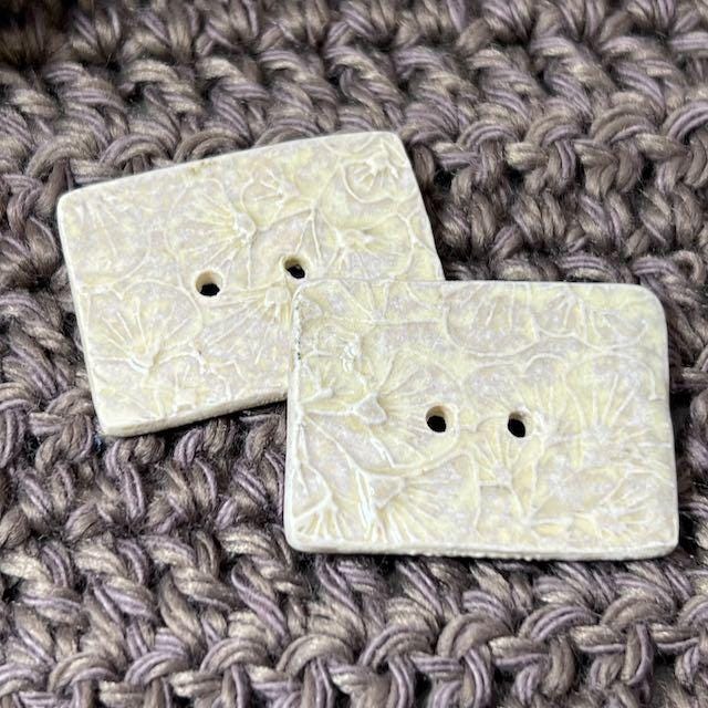 Ginkgo Leaf Textured Ceramic Button Sets