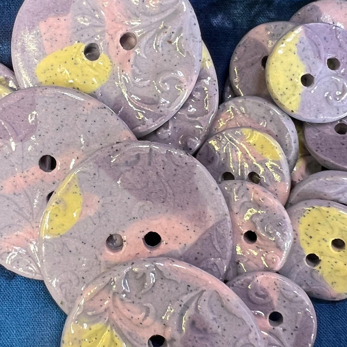 Porcelain Pastel Filigree Patterned Buttons