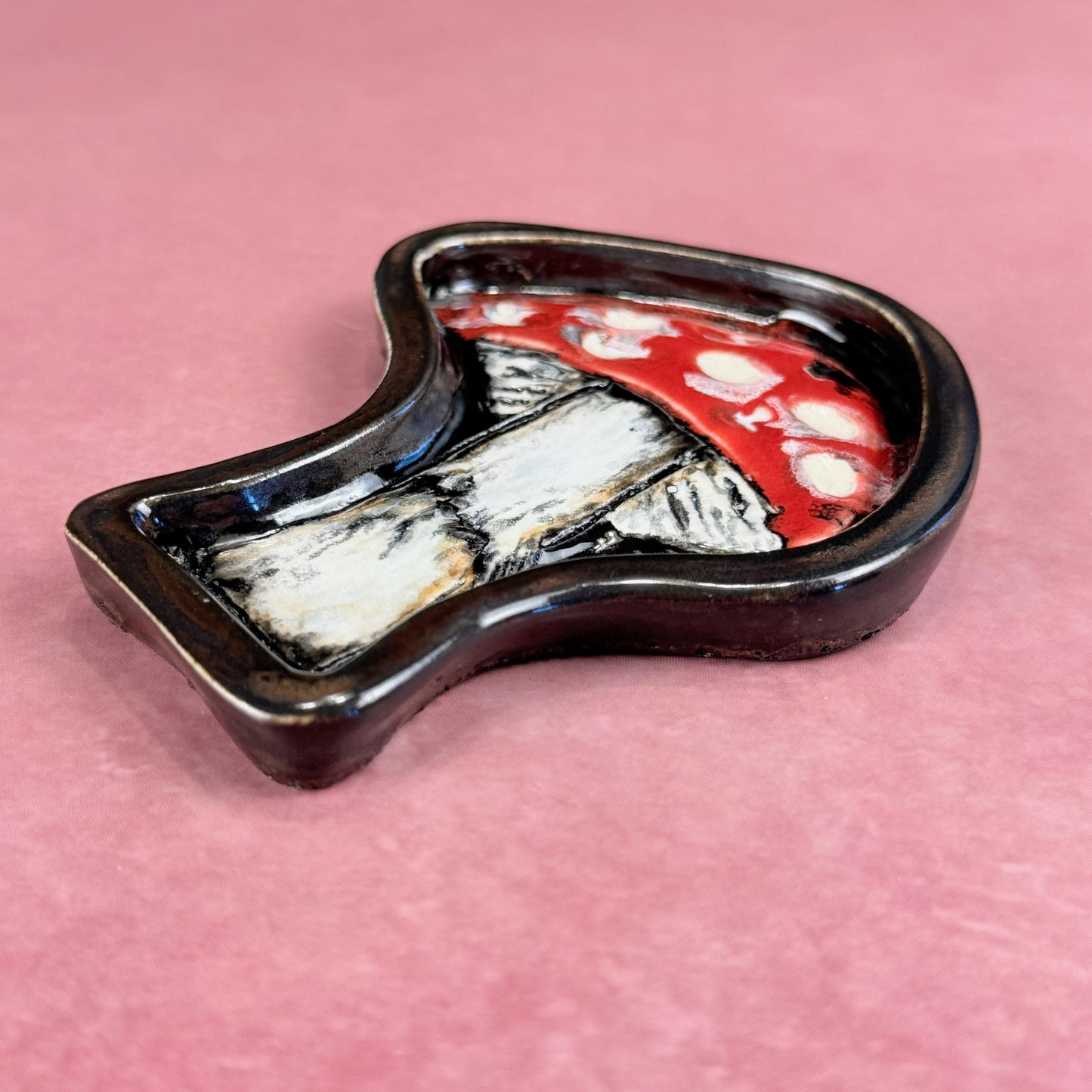 Small Red and White Mushroom Trinket Dish/Spoon Rest