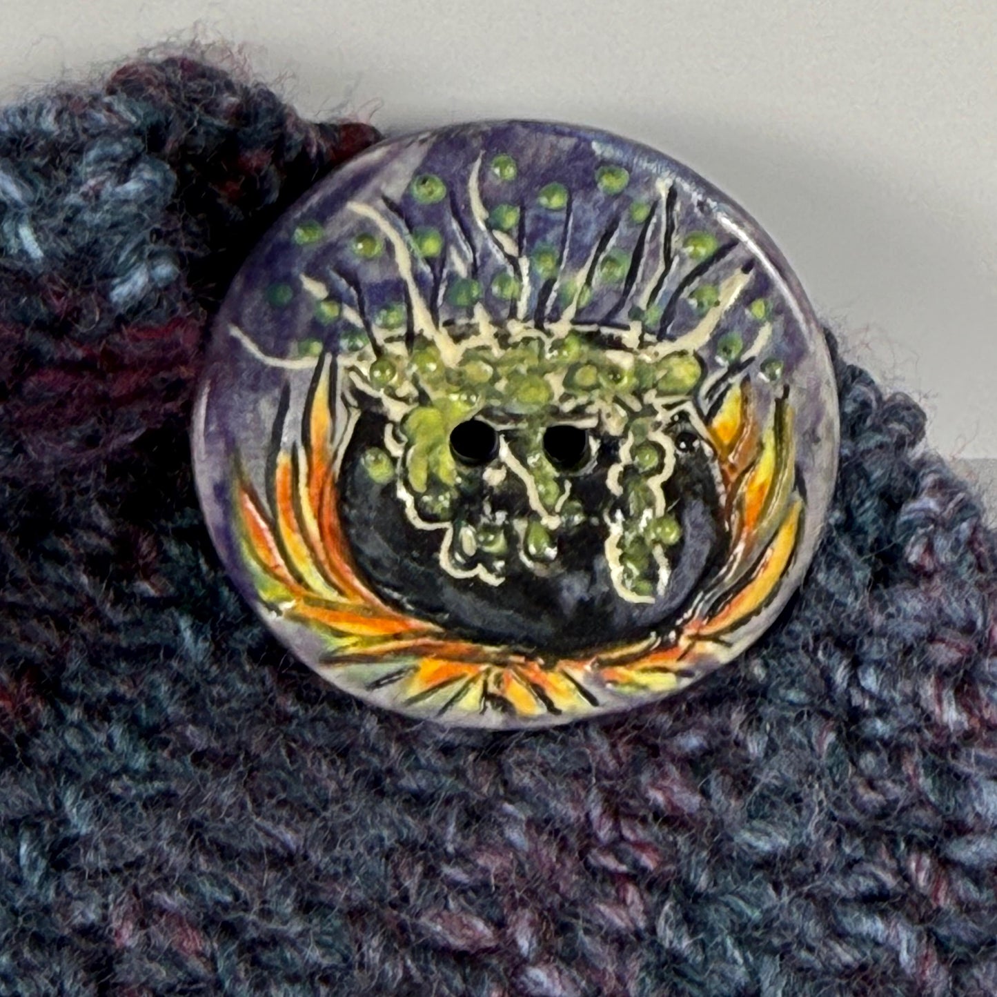 Witch's Brew Black Cauldron Large Round Button