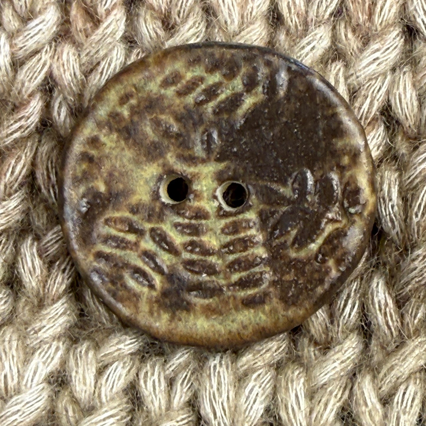 Gold and Brown Matte Fern Pattern Buttons