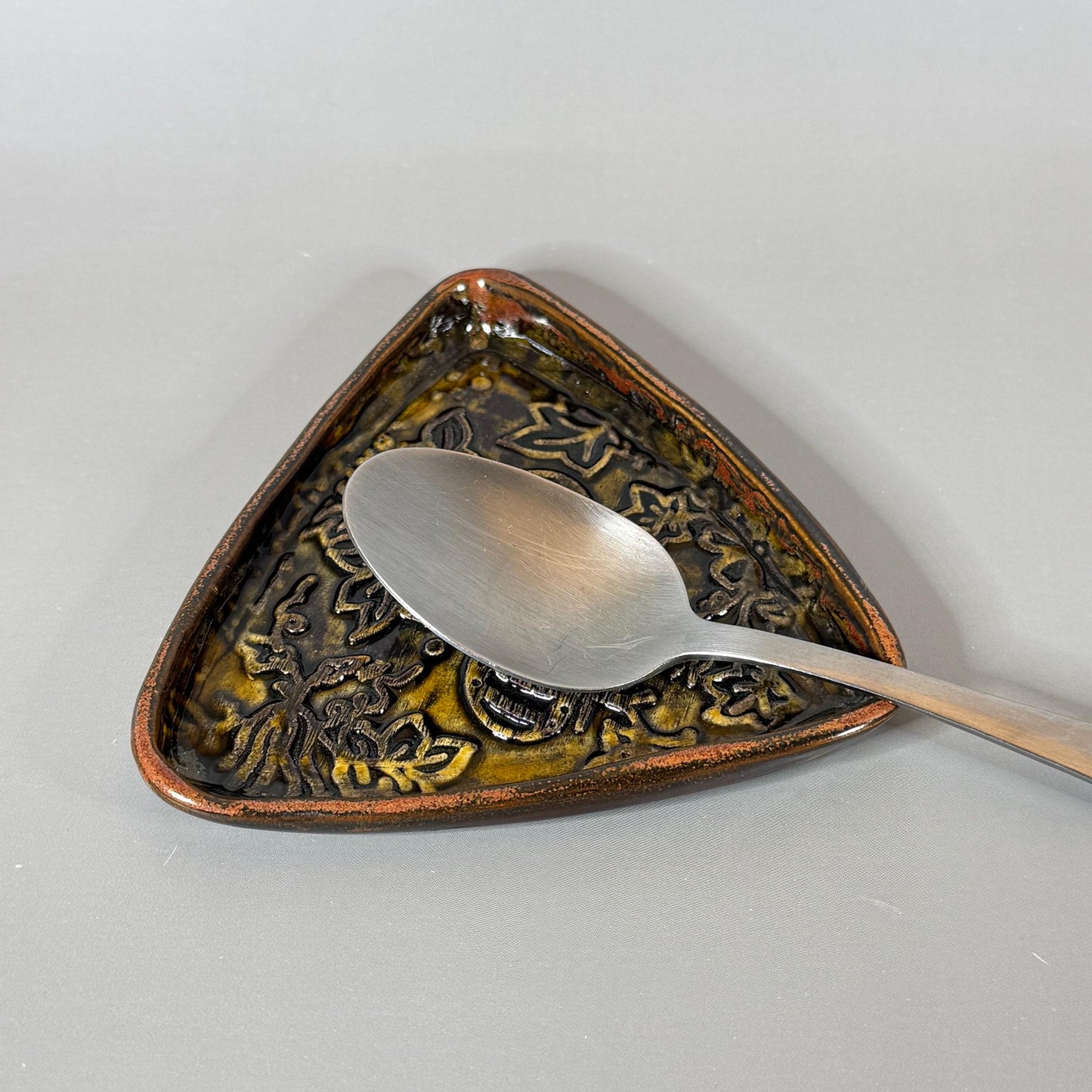 Triangular Gourds and Pumpkins Harvest Gold Trinket Dish