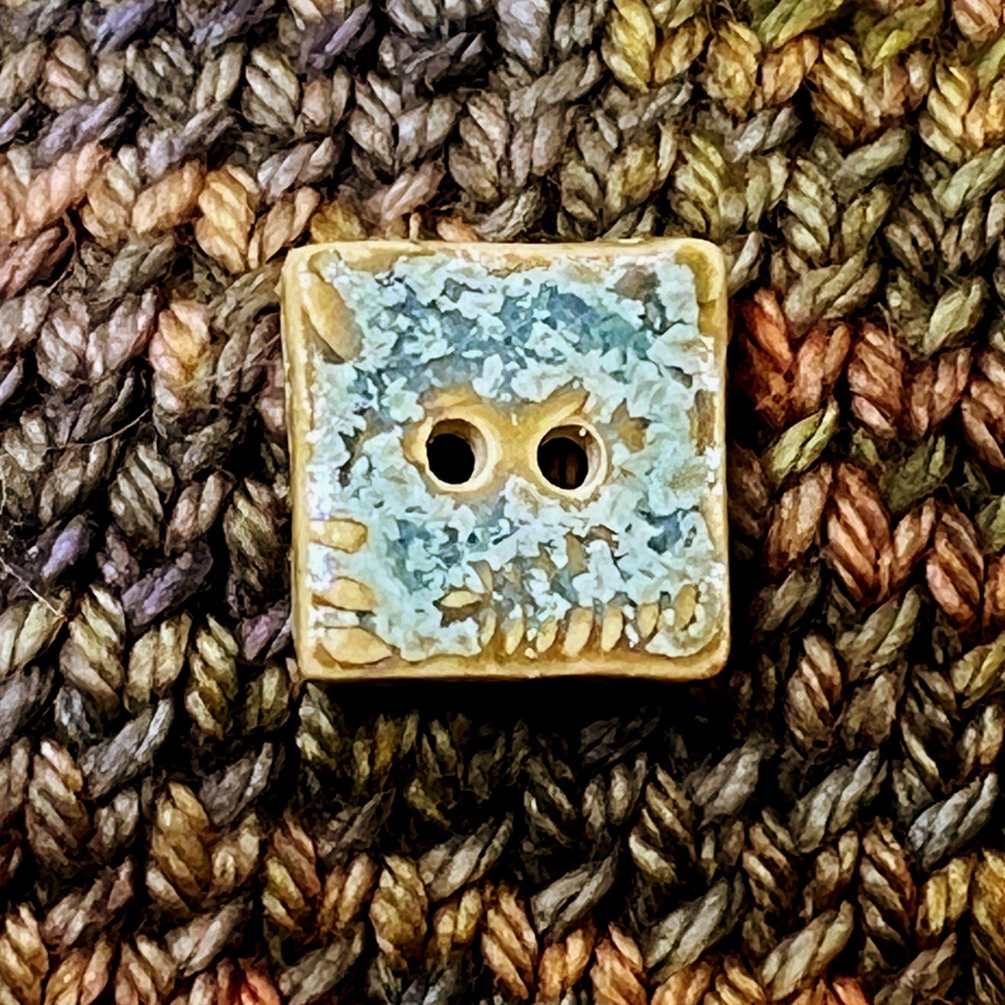 Spring Ferns with Frost 2 Hole Tiny Square Buttons