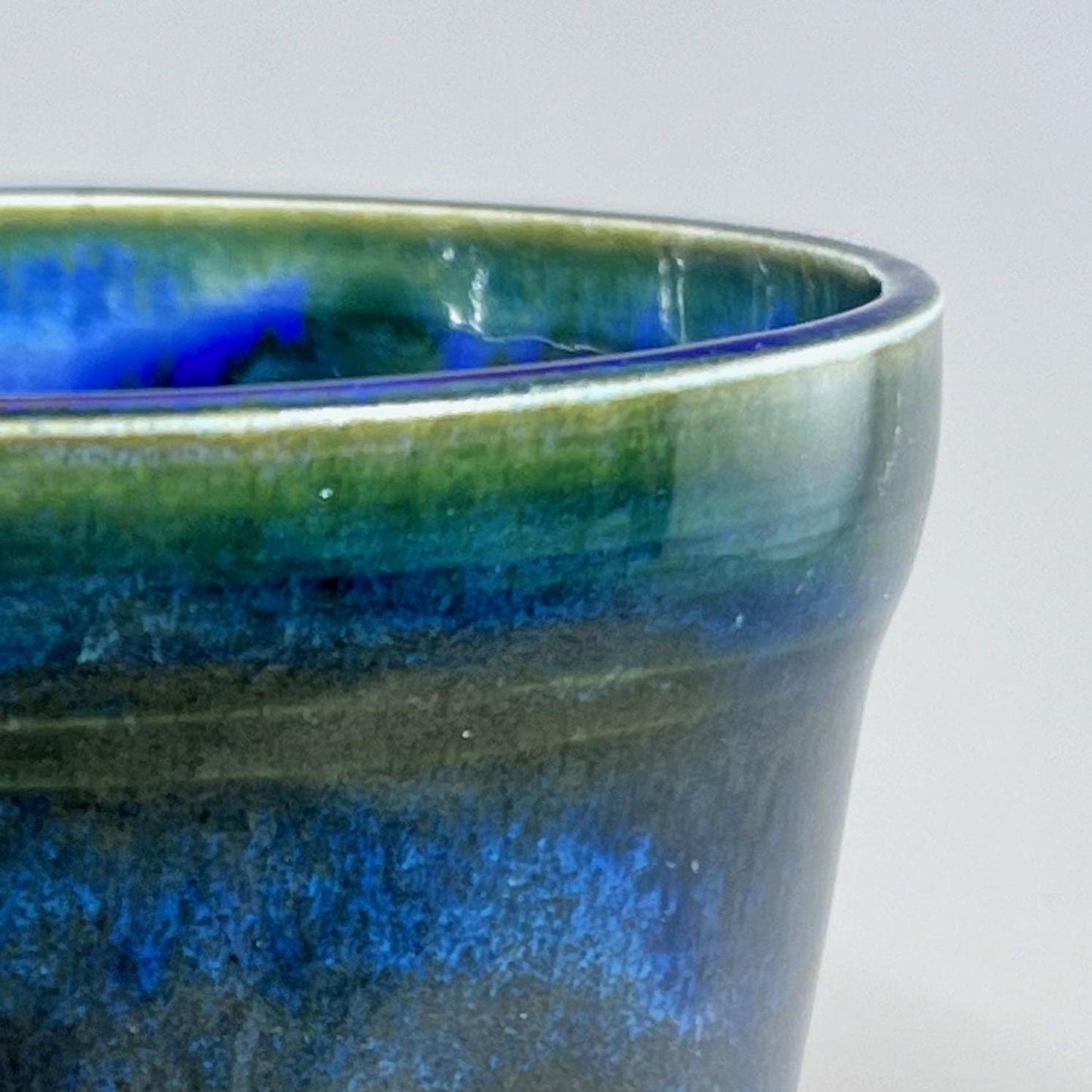 Dark Green and Blue Small Cache Pot