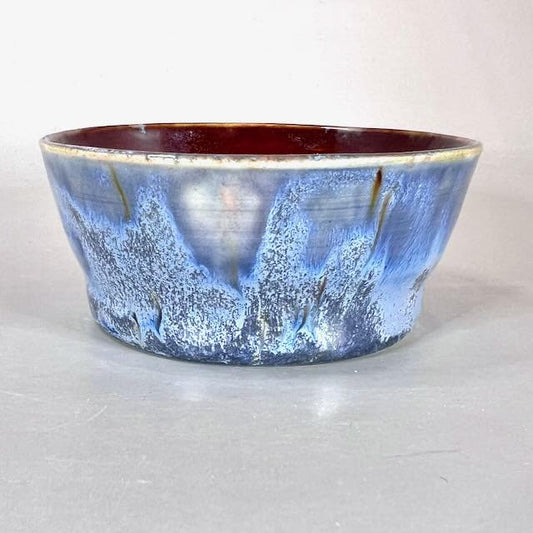 Handmade Glazed Stoneware Prep Bowl, Blue Berry Condiment Bowl
