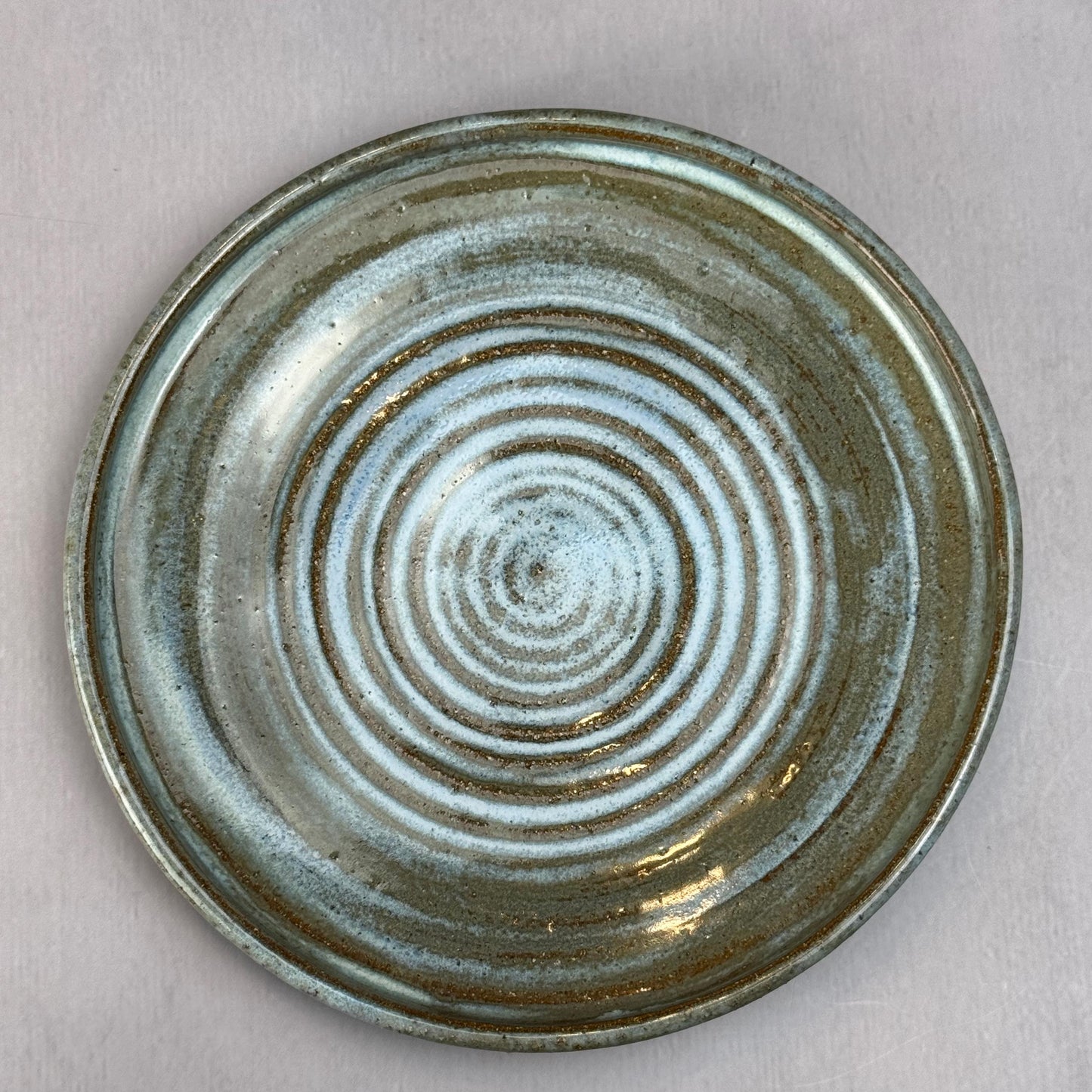 Blue and White Brown Stoneware Plate/Spoon Rest