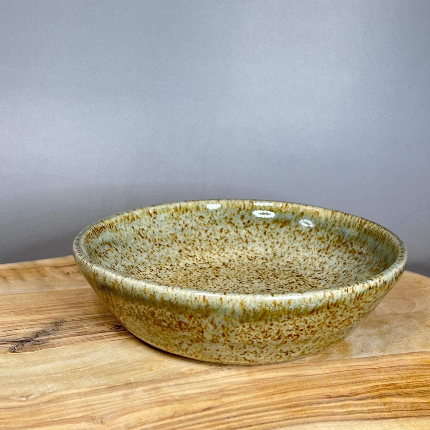 Shallow Natural Speckled Stoneware Spoon Rest/Trinket Dish