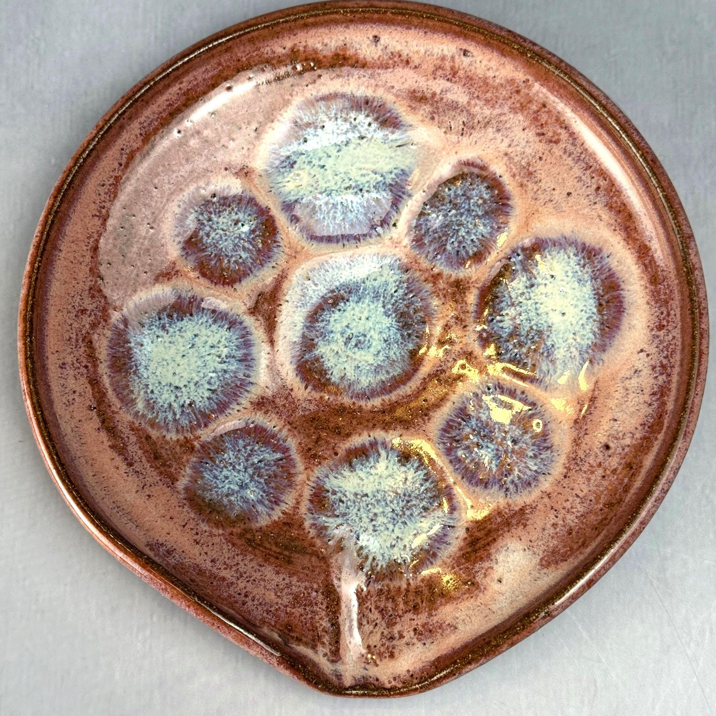 Pink and Blue Stoneware Spoon Rest