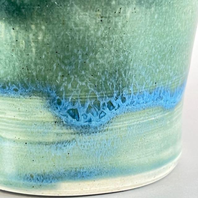 Layers of Blue and Green  9 ounce White Stoneware Tumbler