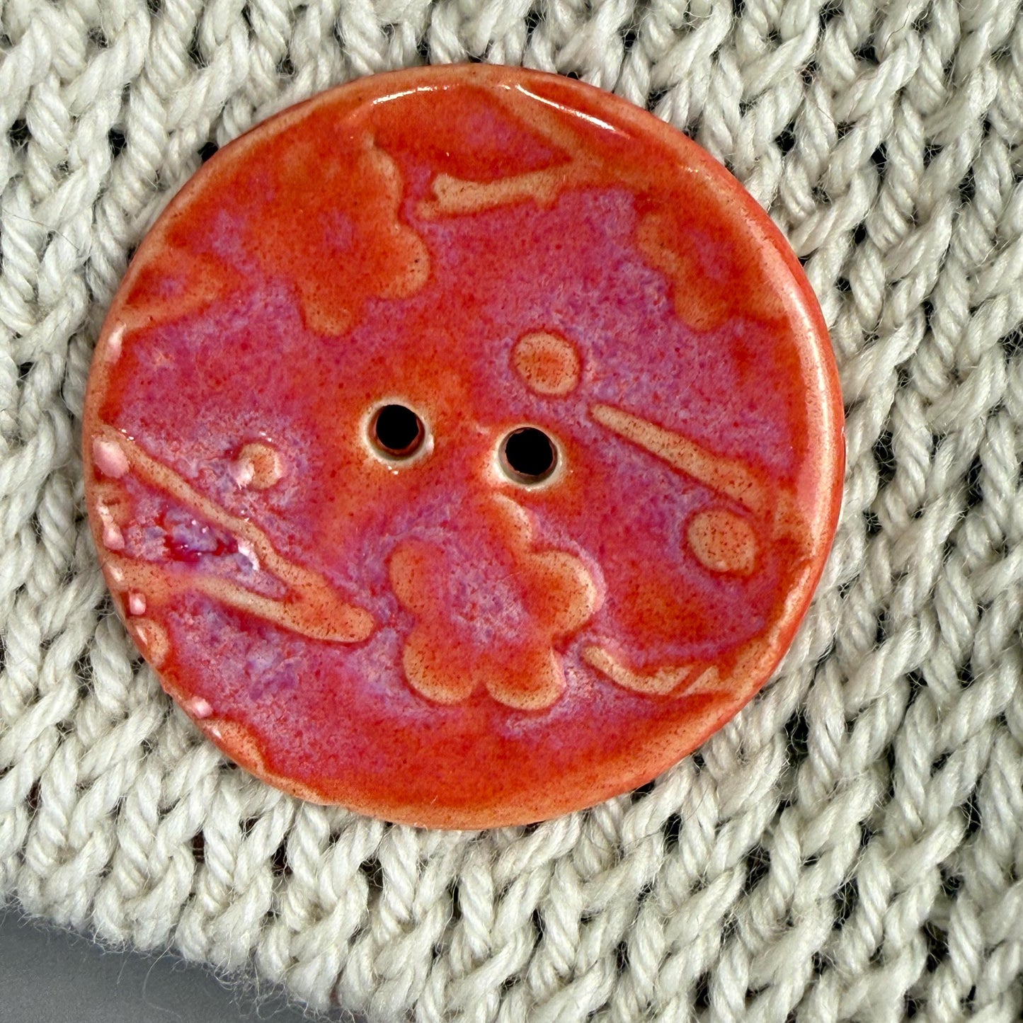 Bright Pink Cherry Blossom Patterned Ceramic Buttons