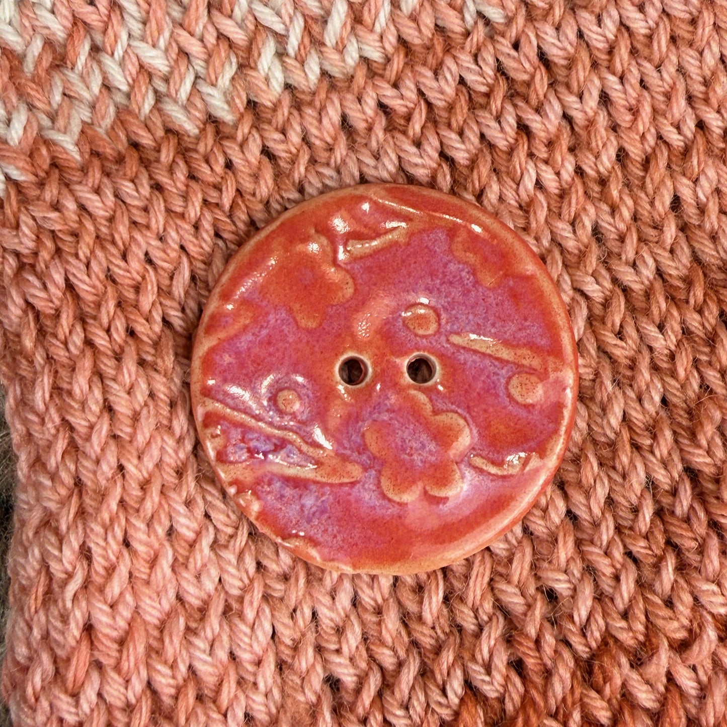 Bright Pink Cherry Blossom Patterned Ceramic Buttons
