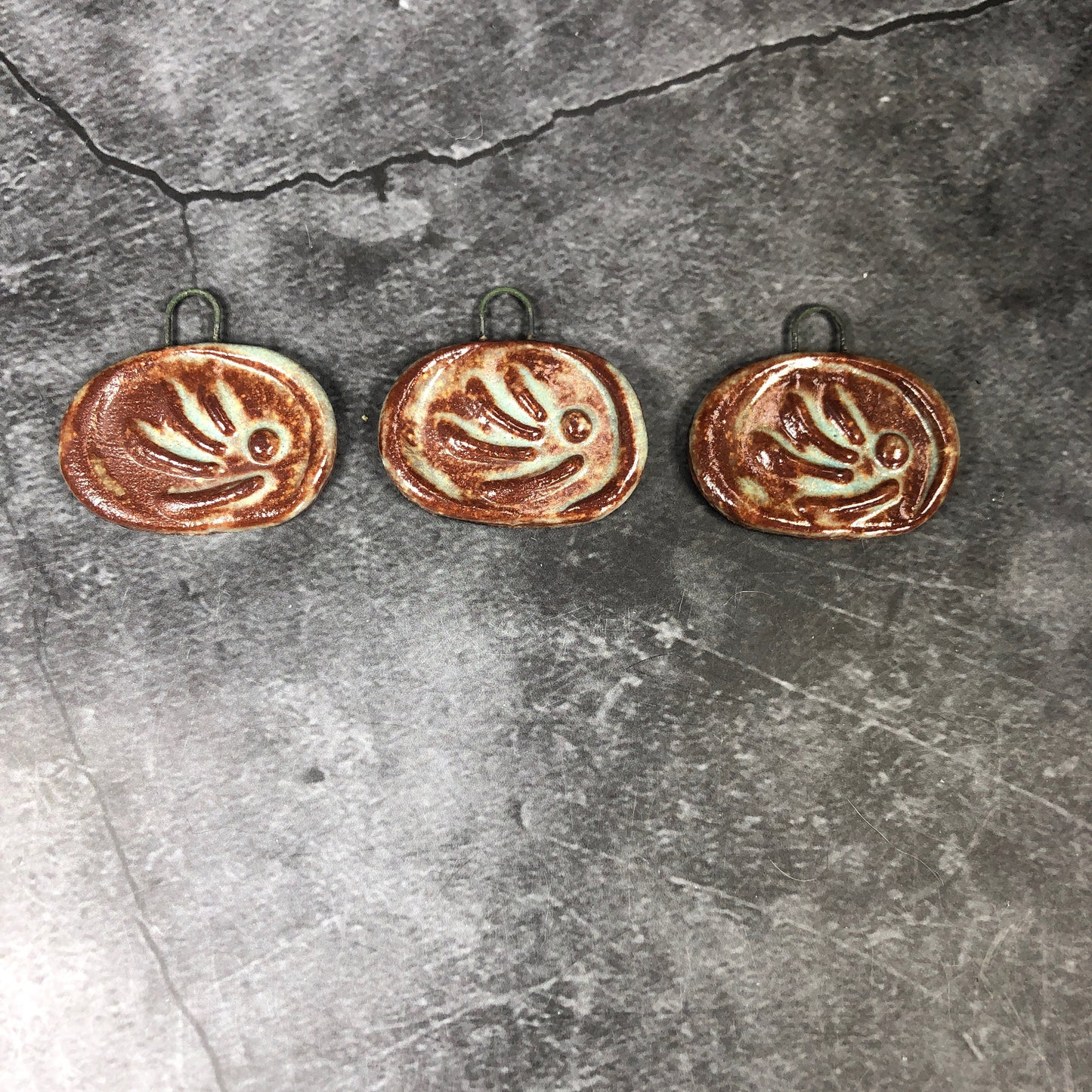 Rustic Stoneware Pendant for Necklace and/or Earrings