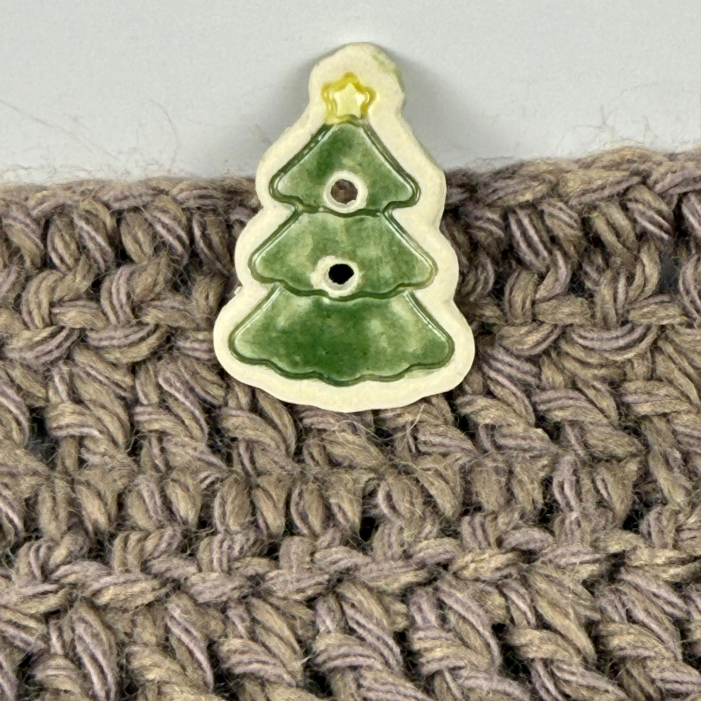 Evergreen Tree with Star Set of 3 Ceramic Buttons