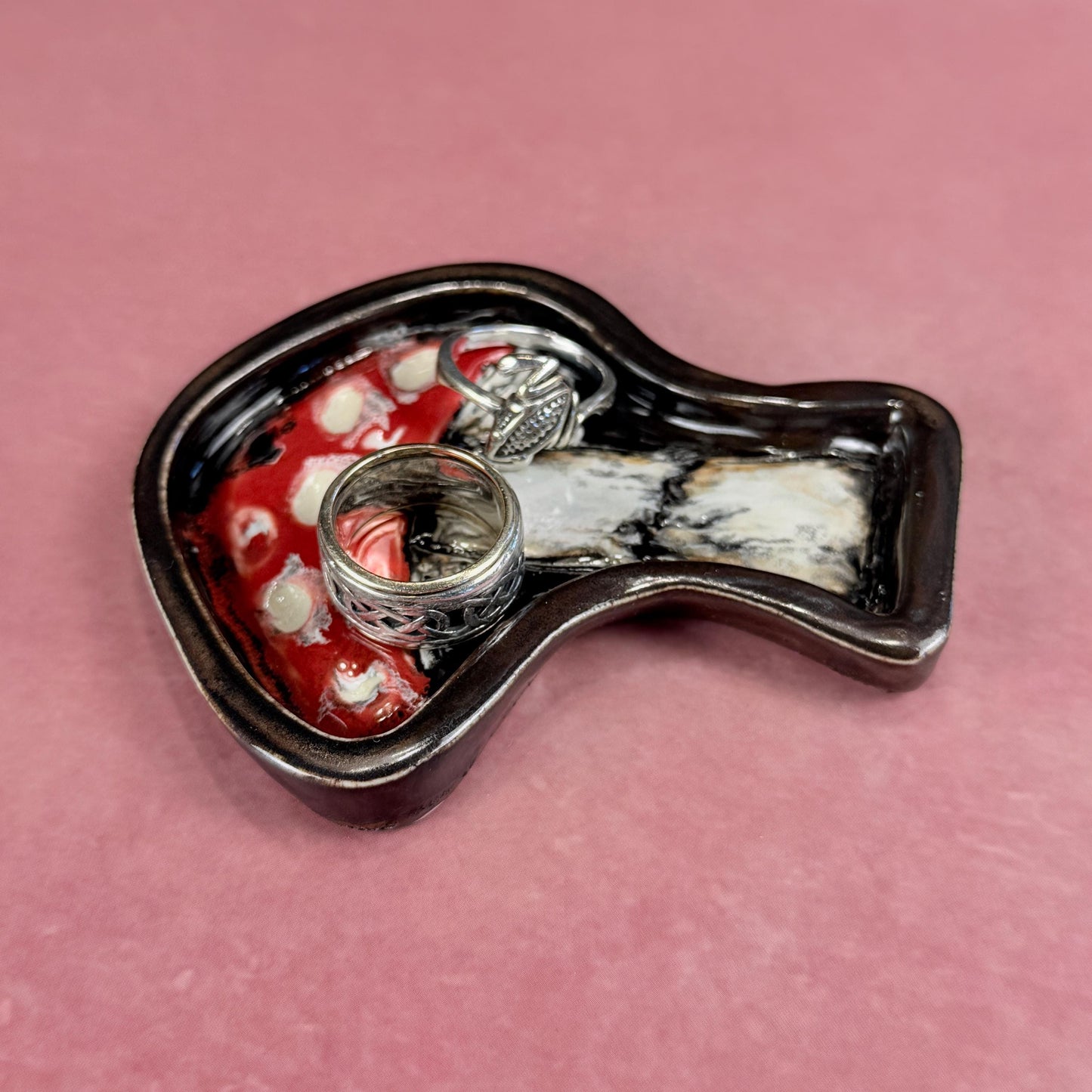 Small Red and White Mushroom Trinket Dish/Spoon Rest