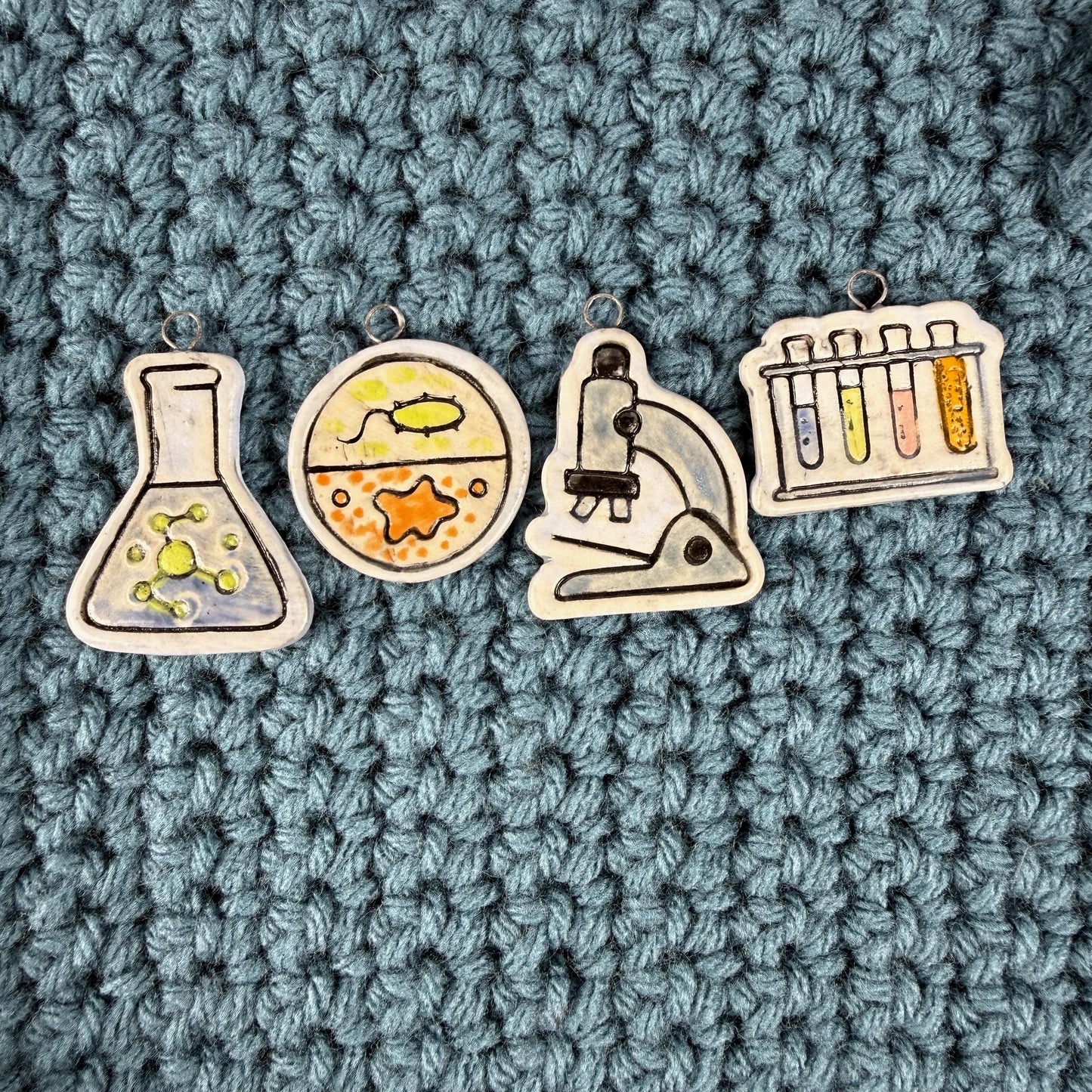 Set of 4 Science Charms/Jewelry Components