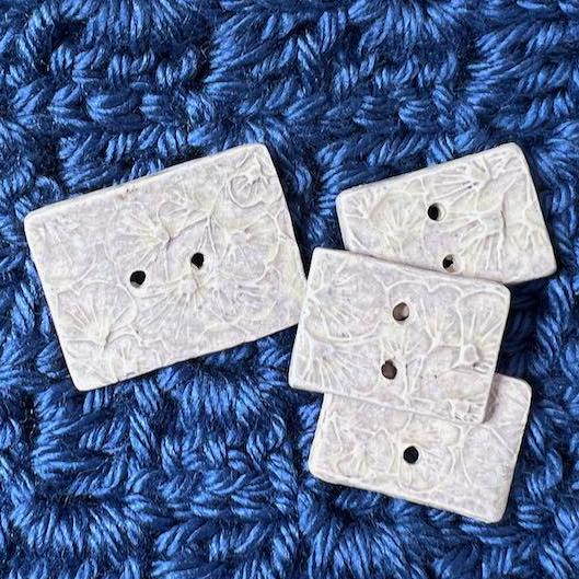 Ginkgo Leaf Textured Ceramic Button Sets