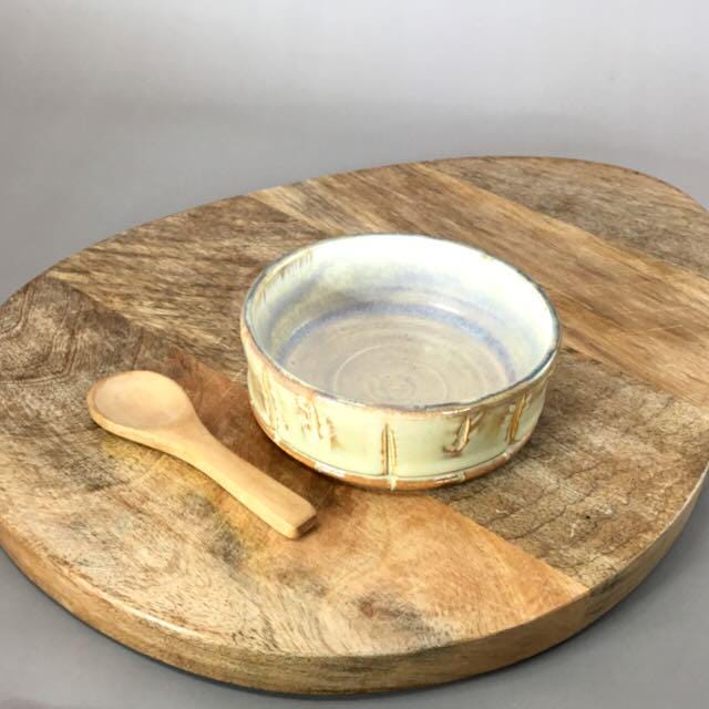 Pale Yellow and White Charcuterie or Condiment Bowl