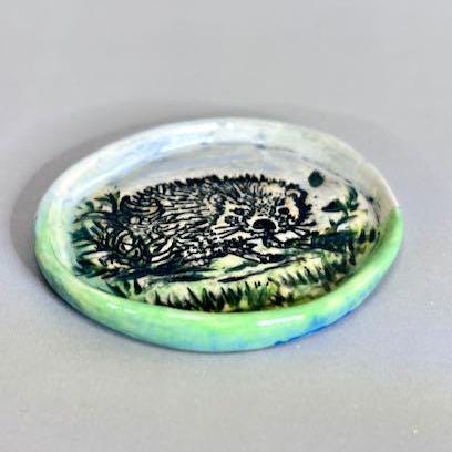 Tiny Round Hedgehog Ring Dish/Trinket Dish/ Spoon Rest