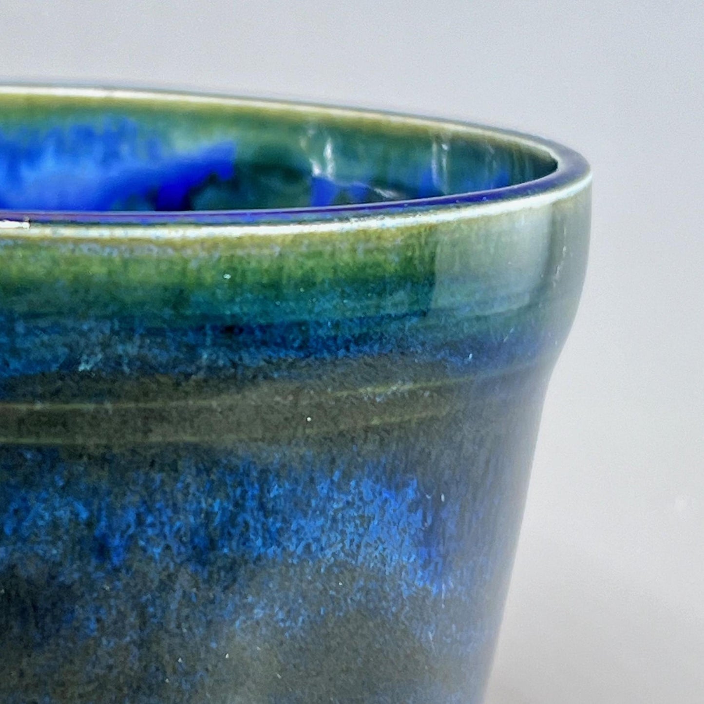 Dark Green and Blue Small Cache Pot