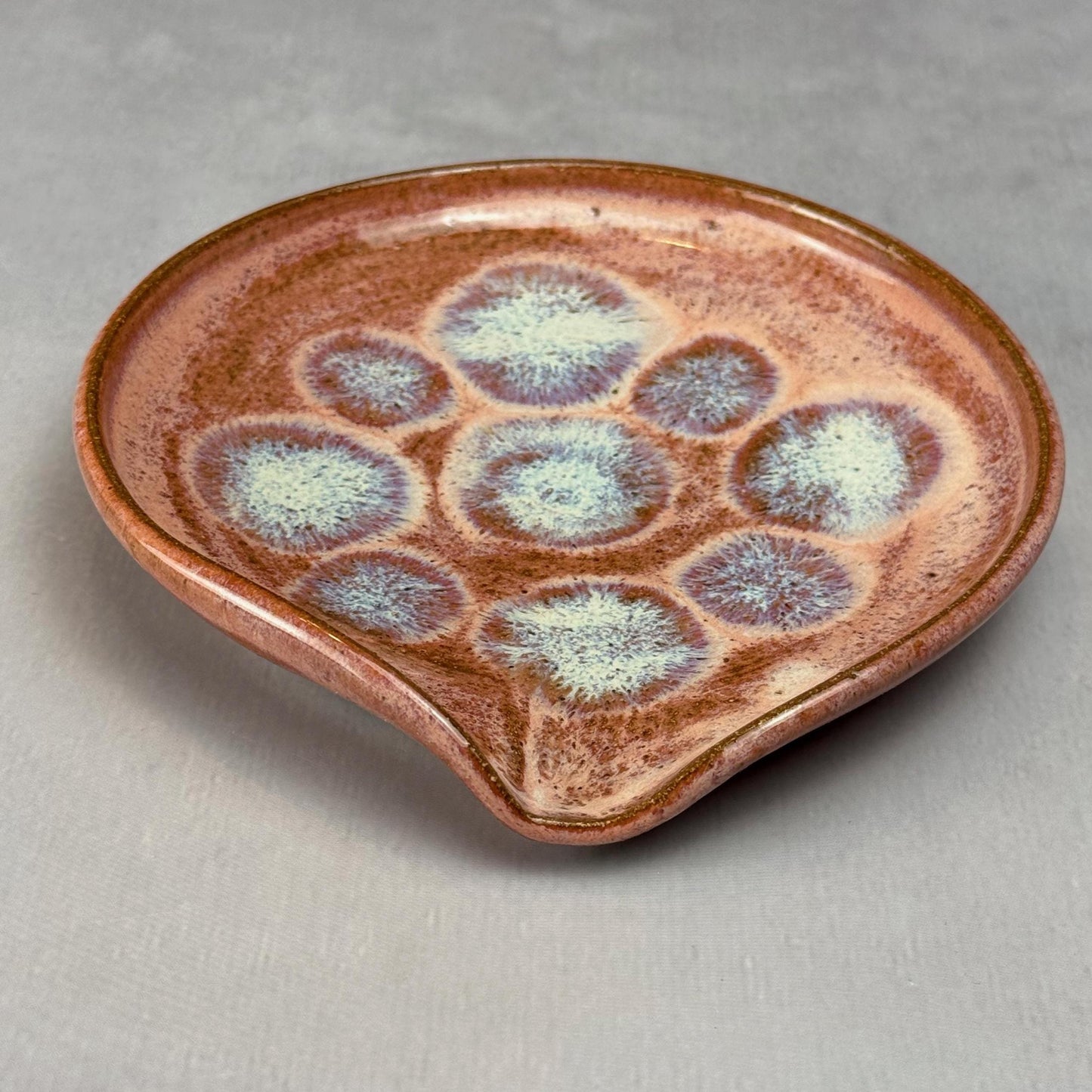Pink and Blue Stoneware Spoon Rest