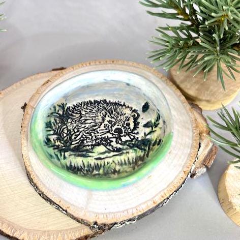 Tiny Round Hedgehog Ring Dish/Trinket Dish/ Spoon Rest