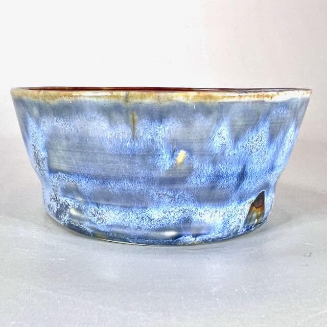 Handmade Glazed Stoneware Prep Bowl, Blue Berry Condiment Bowl