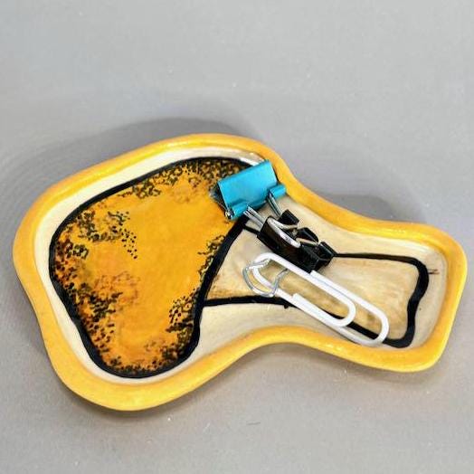 Small Yellow Mushroom Trinket Dish/Spoon Rest
