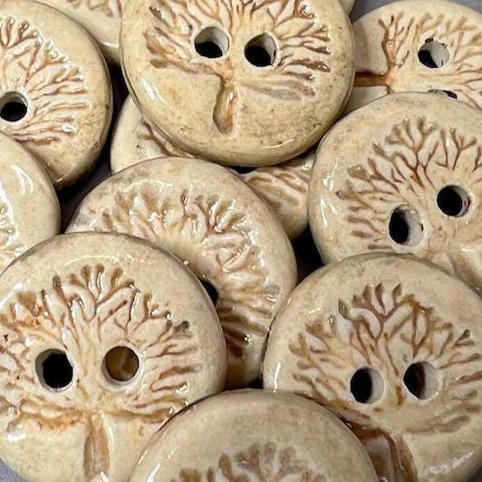 Small Round Tree Ceramic Buttons
