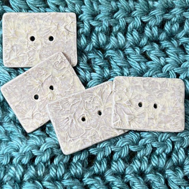 Ginkgo Leaf Textured Ceramic Button Sets