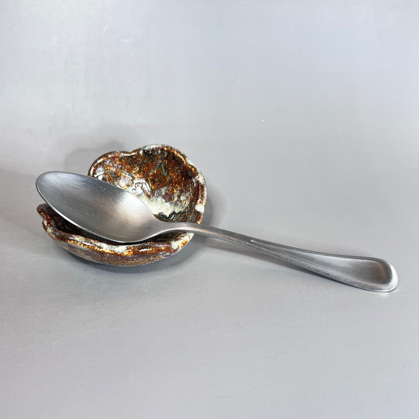Brown Fall Leaves With Frost Teabag Holder/Spoon Rest