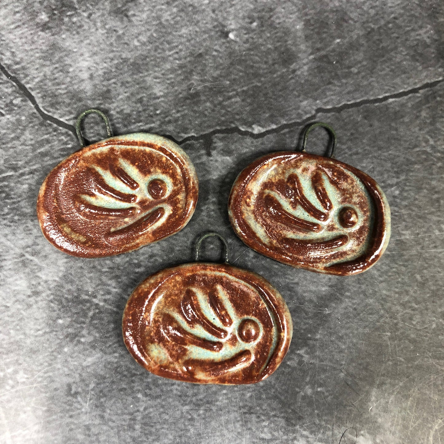 Rustic Stoneware Pendant for Necklace and/or Earrings