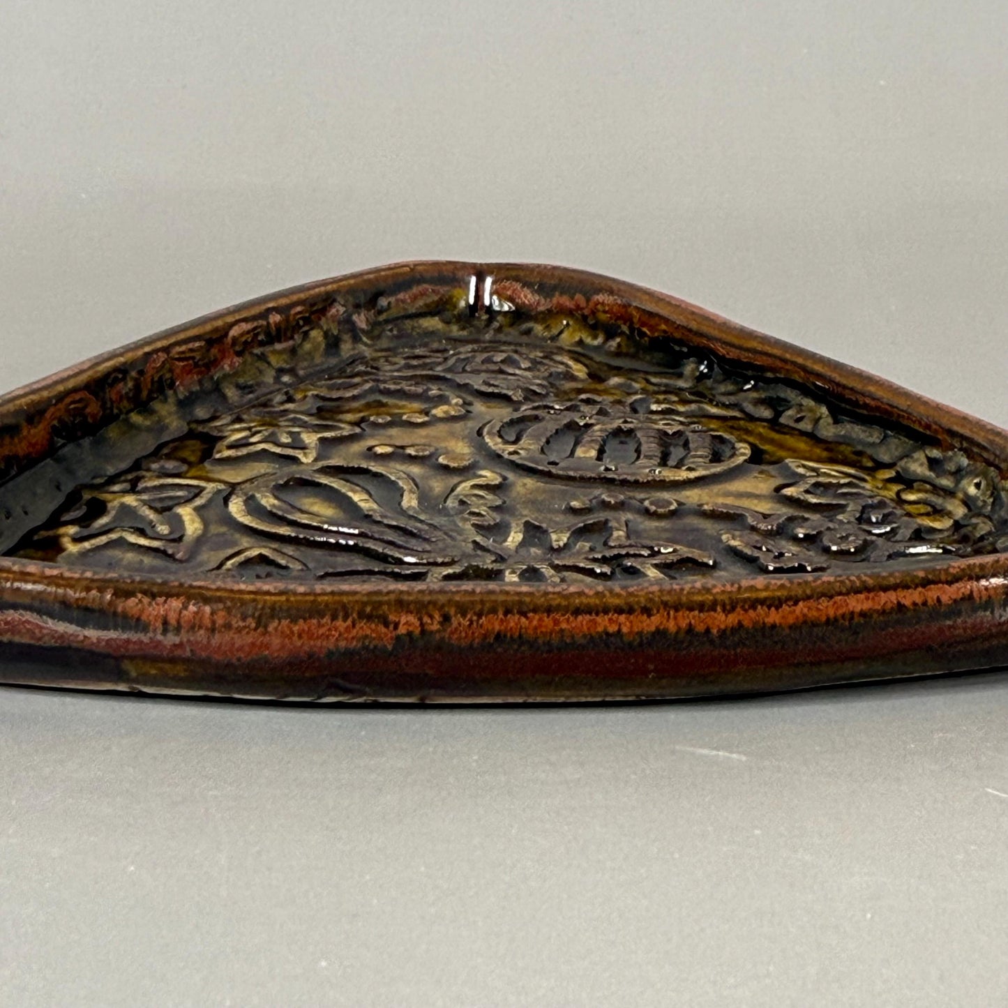 Triangular Gourds and Pumpkins Harvest Gold Trinket Dish
