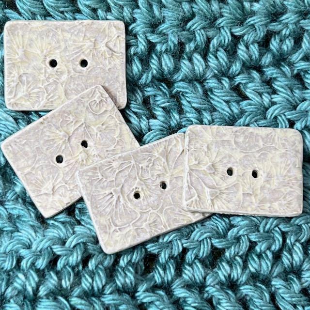 Ginkgo Leaf Textured Ceramic Button Sets