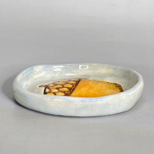 Handmade Ceramic Acorn Trinket Dish, Child's Ring Dish